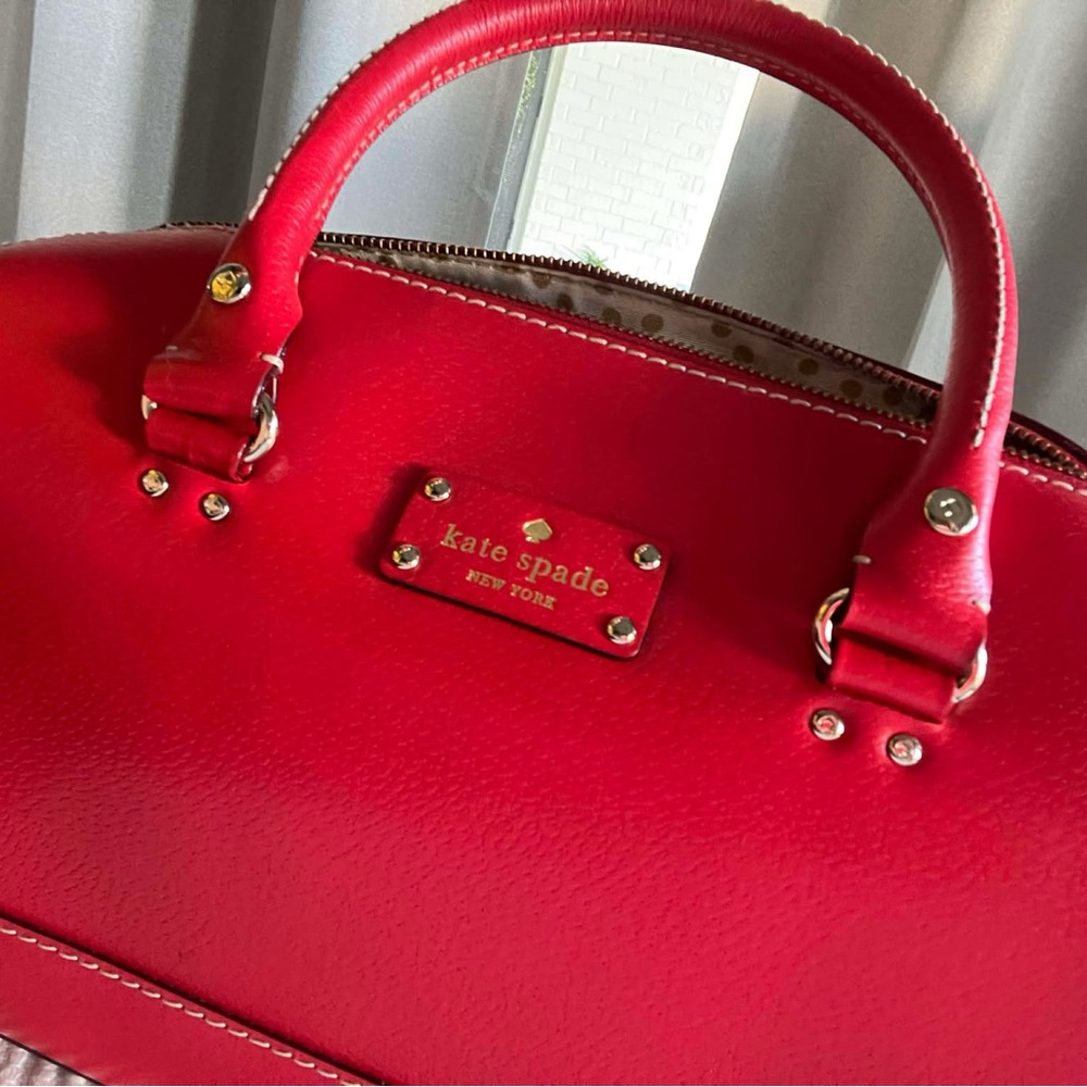 kate spade Red Leather Top-Handle Satchel - Picture 3 of 10